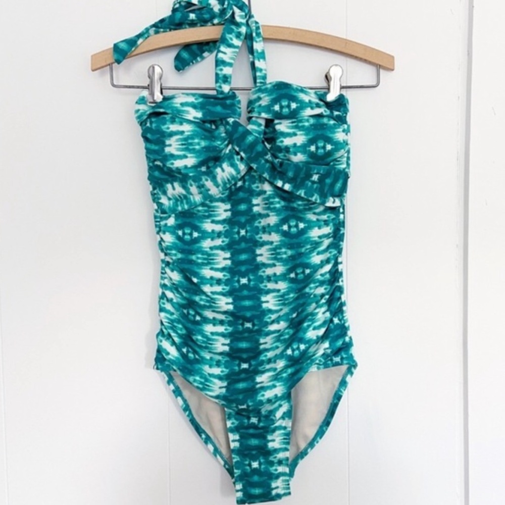 Merona NWOT swimsuit tie dye green halter XS